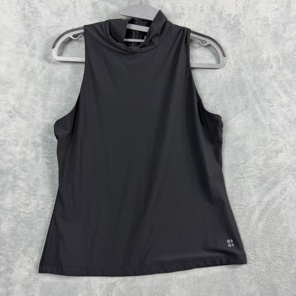Sweaty Betty Womens 8 Black Mock Neck Sleeveless Top Activewear Gorpcore L50